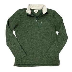 Woolrich Sweater Fleece Quarter Zip Mens M Pullover Green Heather Outdoors